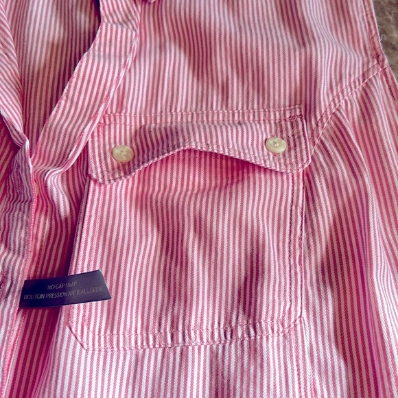 Y2K country pink western striped sleeveless cotton shirt.
Coastal 1X , PTP 24.5” - Picture 6 of 14
